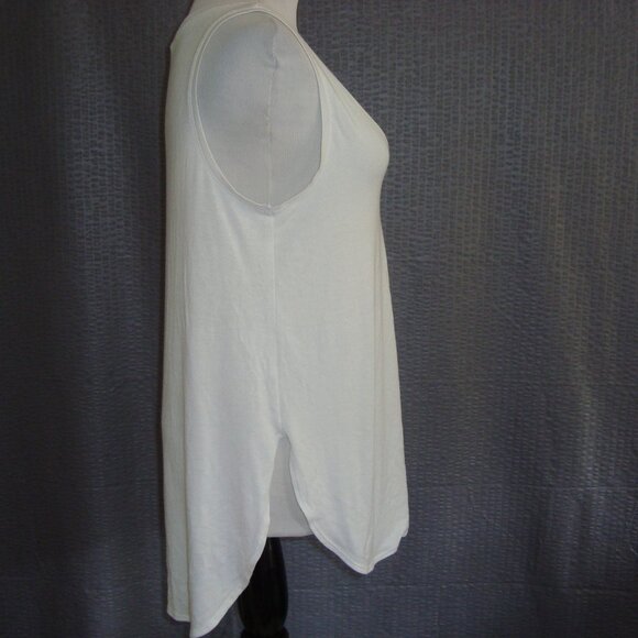 Express One Eleven V-Neck Tank Top Womens High Low Long White Light Weight sz SP - Picture 1 of 6